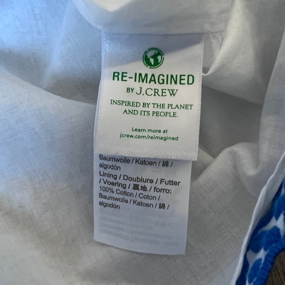 J. Crew Factory CottonHigh Neck Swing Top With Embroidery In White Size Medium - Picture 11 of 13